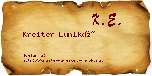 Kreiter Euniké névjegykártya